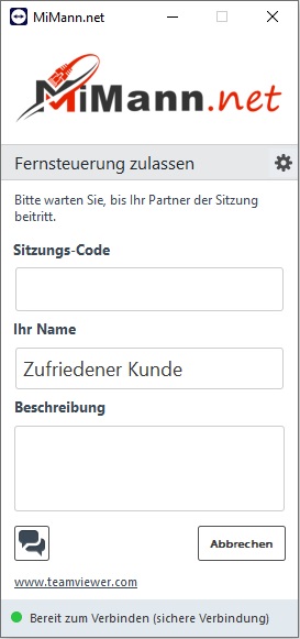 Fernwartung per Teamviewer Fernwartung