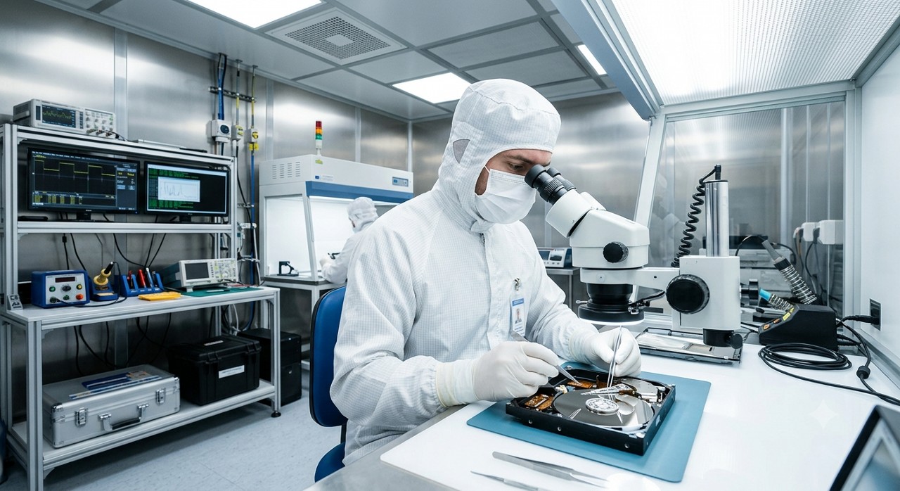 Physische Datenrettung im Reinraum